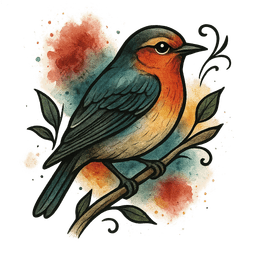 Watercolor tattoo design 4